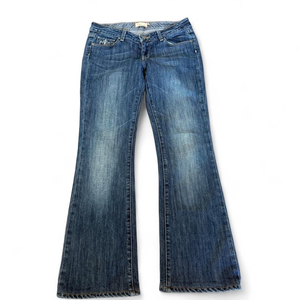 Paige Low Rise Embroidered Jeans